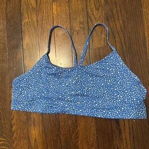 Nike XL sports bra blue with white dots water dots ladies womens racerback XL